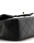 Lambskin Quilted Mini Rectangular Flap Black