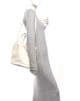 Calfskin Intrecciato Small Castello Bucket Bag White