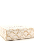 Triomphe Canvas Calfskin Mini Vertical Cabas White