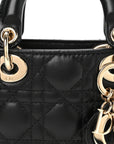 Lambskin Cannage Micro Lady D1OR Black