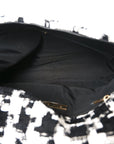 Tweed Quilted Large CHNL 19 Flap Black Ecru White