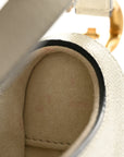 Grained Calfskin Mini Saddle Bag White