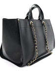 Caviar Medium Studded Deauville Tote Black