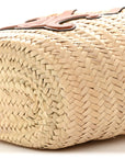 Raffia Calfskin Triomphe Teen Panier Tan