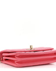 Lambskin Quilted Mini Trendy CC Wallet On Chain WOC Pink