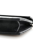 Grain De Poudre Matelasse Chevron Monogram Envelope Chain Wallet Black