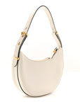 Soft Calfskin Small Arque Shoulder Bag White