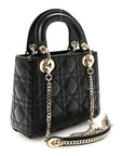 Lambskin Cannage Mini Lady D1OR Black