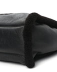 Lambskin Shearling Medium Deauville Tote Dark Brown