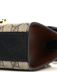 GG Supreme Monogram Calfskin Small Padlock Shoulder Bag Beige Black Cuir