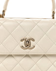 Lambskin Quilted Small Trendy CC Dual Handle Flap Bag White