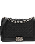 Caviar Quilted New Medium Boy Flap Black
