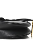 Grained Calfskin Mini Saddle Bag Black