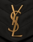 Grain de Poudre Calfskin Y Quilted Monogram Medium Loulou Chain Satchel Black