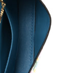 X SARAH COLEMAN Vitello Liberty Ceylon Micro FF Fish Eye Embossed Nano Baguette Charm Multicolor Cyber Blue