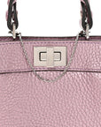 Metallic Cuoio Romano Selleria Nano Peekaboo Satchel Purple