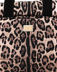 Nylon Leopard Print Changing Bag Brown