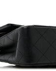 Lambskin Quilted Medium Double Flap Black