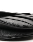 Grained Calfskin Mini Saddle Bag Black