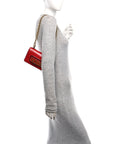 Calfskin J'AD1OR Chain Flap Bag Red