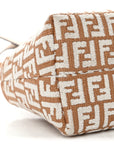 Raffia Chenille Vitello King Plexiglass Micro FF Mini By The Way Top Handle Boston Bag Naturale White