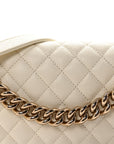 Caviar Quilted Medium Boy Flap White