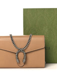 Dollar Calfskin Crystal Mini Dionysus Chain Wallet Natural Tan Black Diamond