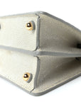 Stingray Shiny Nappa Petite Peekaboo I SEE U Satchel Pearl Grey