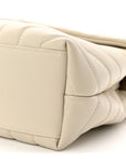 Calfskin Y Quilted Monogram Small Loulou Chain Satchel Crema Soft