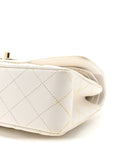 Caviar Quilted Small Double Flap White
