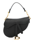 Grained Calfskin Mini Saddle Bag Black
