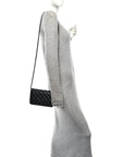 Pearly Lambskin Quilted Wallet On Chain WOC So Black