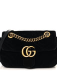 Velvet Matelasse Mini GG Marmont Shoulder Bag Black