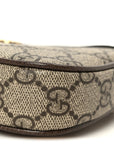 GG Supreme Monogram Textured Dollar Calfskin Mini Ophidia Chain Bag Beige Ebony