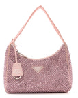 Satin Crystal Mini Re-Edition 2000 Bag Alabastro