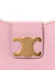 Smooth Calfskin Medium Strap Ava Triomphe Shoulder Pastel Pink