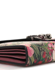 GG Supreme Monogram Blooms Mini Dionysus Chain Wallet Beige Multicolor Dry Rose