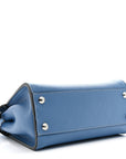 Cuoio Romano Selleria Macro Stitchings Mini Peekaboo Iconic Satchel Argento Blue