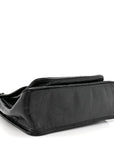 Crinkled Calfskin Matelasse Monogram Medium Niki Chain Satchel Black