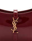 Patent Calfskin Le 5 A 7 Mini Hobo Red Grenat