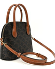 Canvas Calfskin Triomphe Teen Honorine Bag Tan