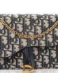 Oblique Saddle Chain Pouch Blue