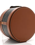 Calfskin Triomphe Canvas Medium Tambour Bag Tan