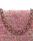 Tweed Quilted Wallet On Chain WOC Pink
