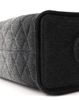 Washed Denim Quilted Mini CHNL 25 Handbag Black