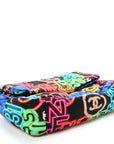 Fabric Quilted Neon Graffiti Medium CHNL 19 Flap Black Multicolor