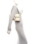 Textured Calfskin Crystal Small Dionysus Shoulder Bag Mystic White