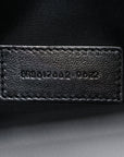 Grain De Poudre Matelasse Chevron Monogram Monochrome Envelope Clutch Black
