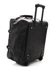 Agneau Silver Hardware Duffle Carry On Travel Bag Black