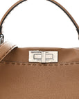 Cuoio Romano Selleria Bi-Color Large Peekaboo Iconic Satchel Mou Deserto